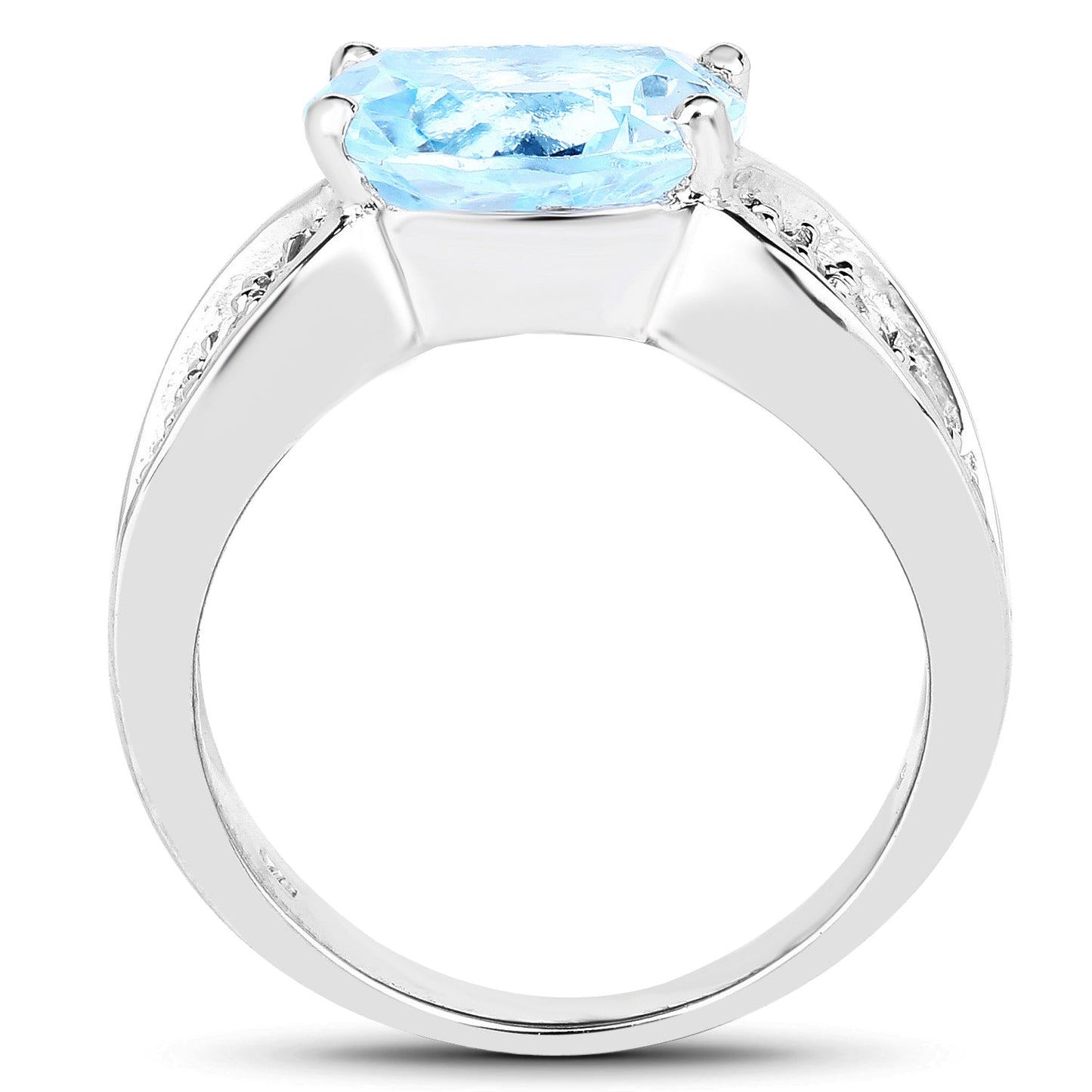 Bague en argent sterling avec topaze bleue et tanzanite de 4,77 carats