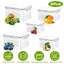 5-Piece Stackable Food Storage Containers with Drain Basket