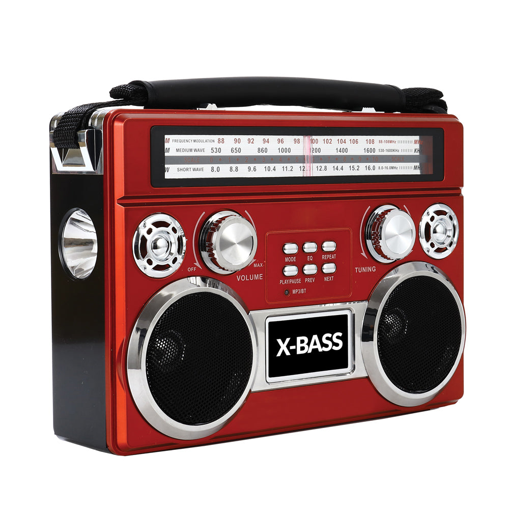 All-in-One Portable 3 Band Radio with Bluetooth & Emergency Flashlight - Korvel