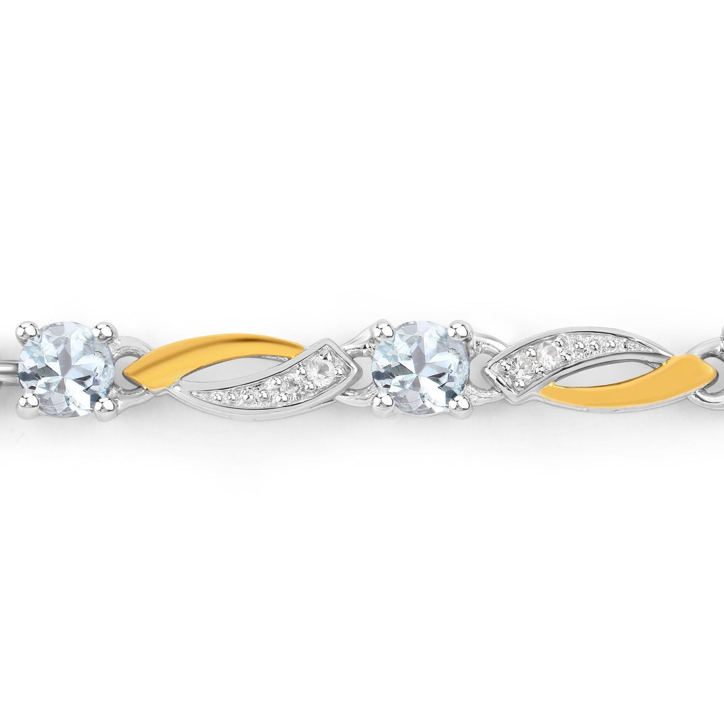 0.74 Carat Genuine Aquamarine & White Sapphire Bracelet