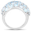 Bague de fiançailles en argent sterling avec topaze bleue véritable de 5,51 carats