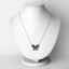 2.16 Carat Genuine Blue Sapphire & White Zircon Necklace