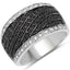 Bague de fiançailles en argent sterling avec diamants noirs et blancs de 0,79 carat