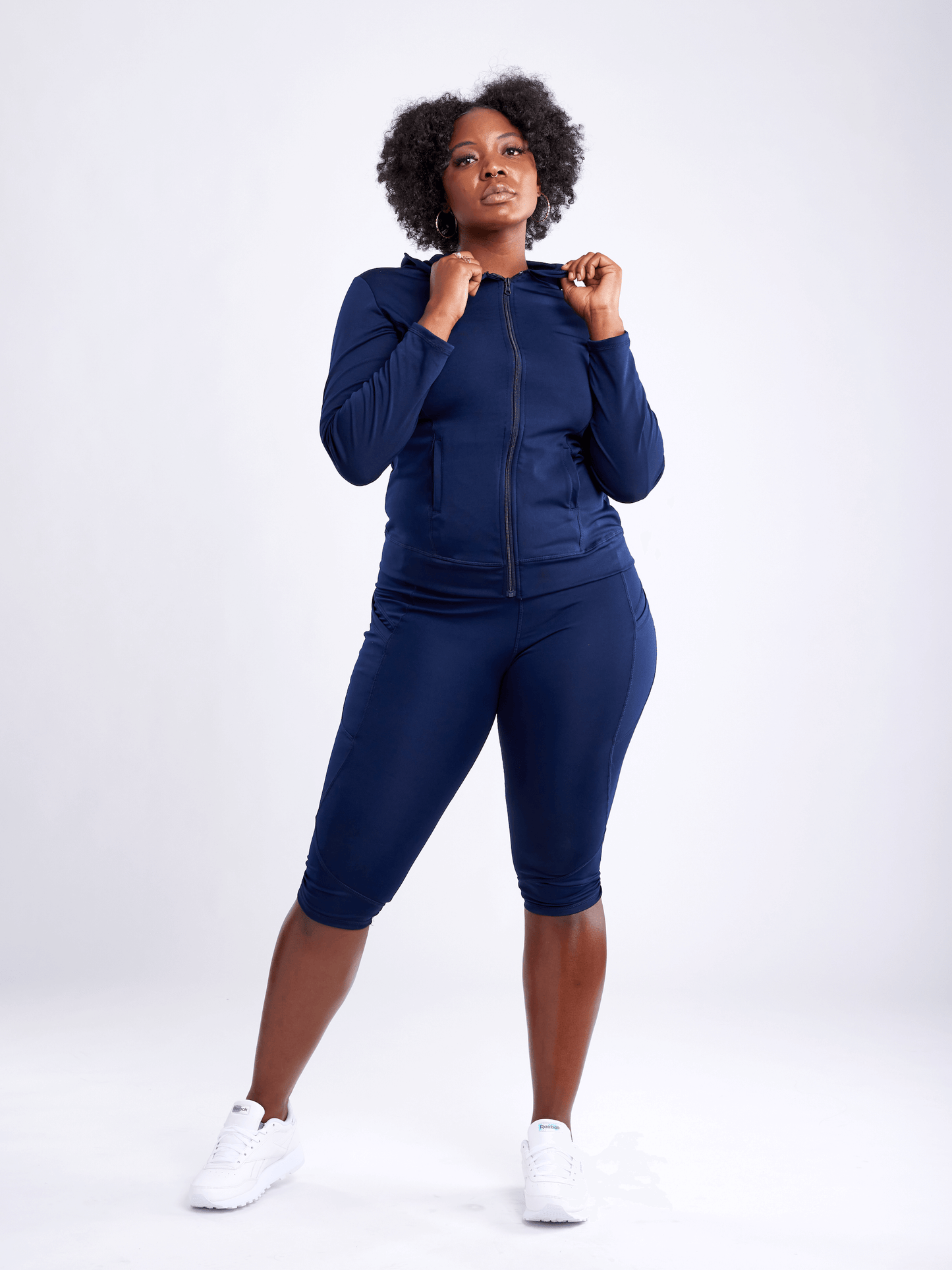 JupiterGear Mid-Rise Capri Fitness Leggings with Pockets