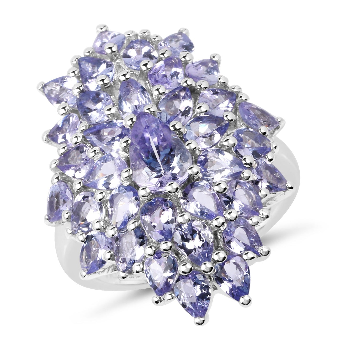 5.27 Carat Genuine Tanzanite Sterling Silver Engagement Ring