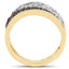 14K Yellow Gold Plated Black & White Diamond Cluster Ring