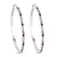 2.24 Carat Multi Sapphire .925 Sterling Silver Hoop Earrings