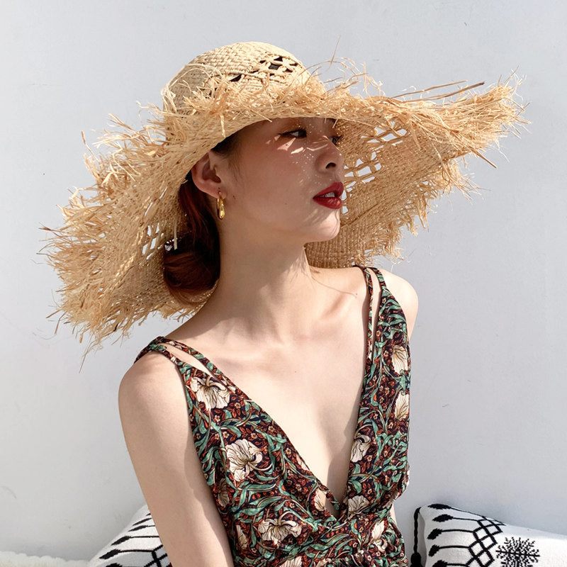 Seaside British Raffia Sun Hat for Summer Adventures