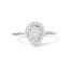 Anillo de Promesa en Forma de Pera con Diamantes en Racimo de Oro Blanco de 10K - Talla 7