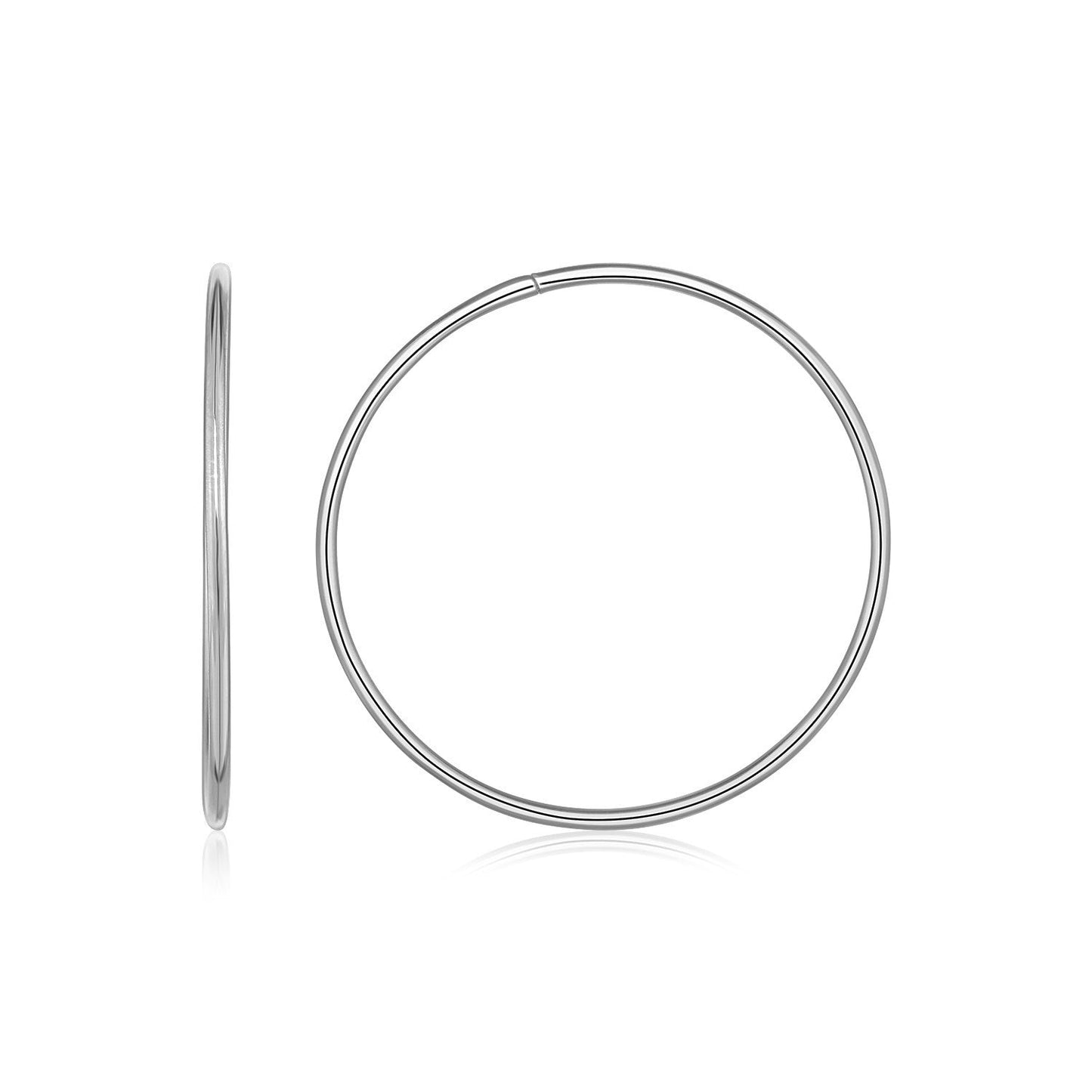 Boucles d'oreilles en forme de créoles infinies en or blanc 14 carats