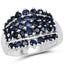 2.70 Carat Blue Sapphire Cluster Ring in Sterling Silver