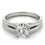 14k White Gold Split Shank Round Diamond Engagement Ring