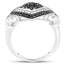0.56 Carat Genuine White and Black Diamond Sterling Silver Ring