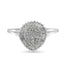 10K White Gold Diamond Pear Shaped Cocktail Ring - Size 5
