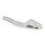 14k White Gold Modern Curved Wedding Ring with Diamonds