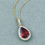 Colgante de 3.29 quilates de rodolita genuina y diamantes blancos en oro amarillo de 14 quilates