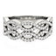 Anillo de Olas Dobles entrelazadas con Diamantes en Oro Blanco de 14k
