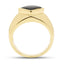 14K Yellow Gold Plated Black Onyx Cluster Ring
