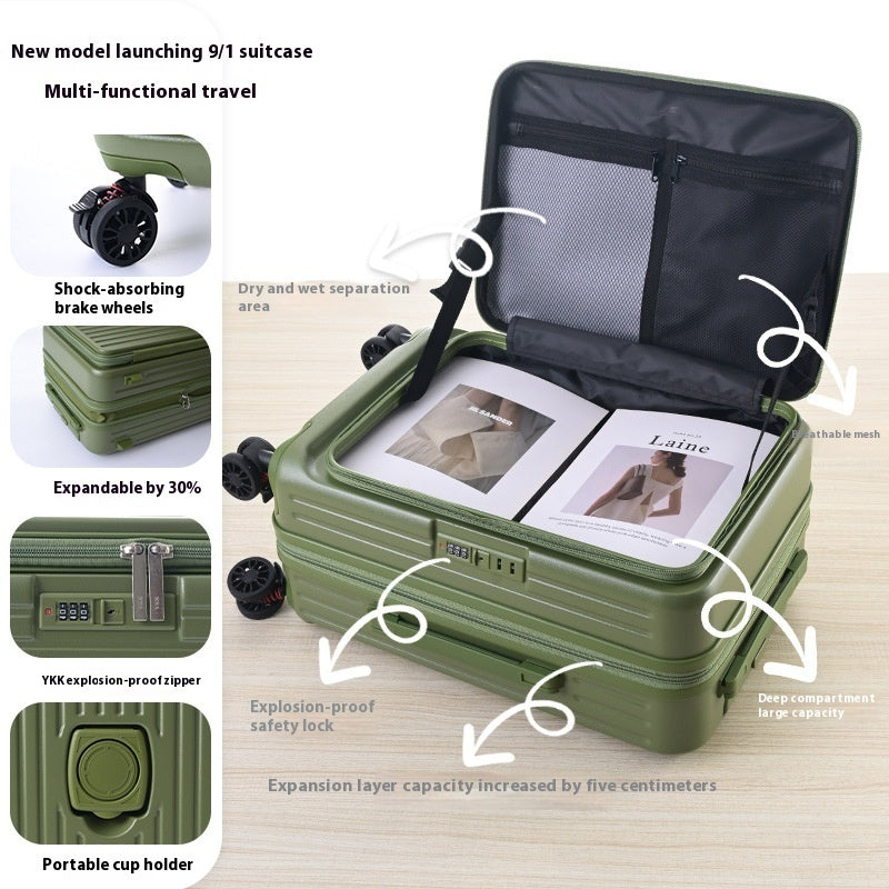 Three-Piece Expandable Carry-On Suitcase Set