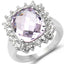 5.55 Carat Pink Amethyst & White Topaz Sterling Silver Ring
