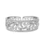 Brazalete Cuff de Filigrana Floral en Oro Blanco de 18K con Diamantes Pave