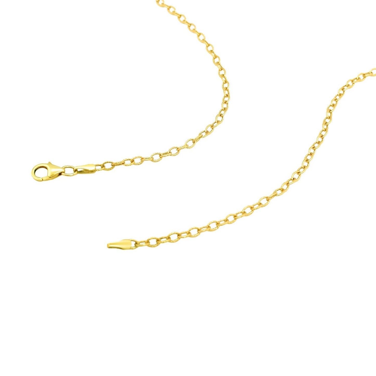 14k Yellow Gold 2.5mm Textured Pendant Chain