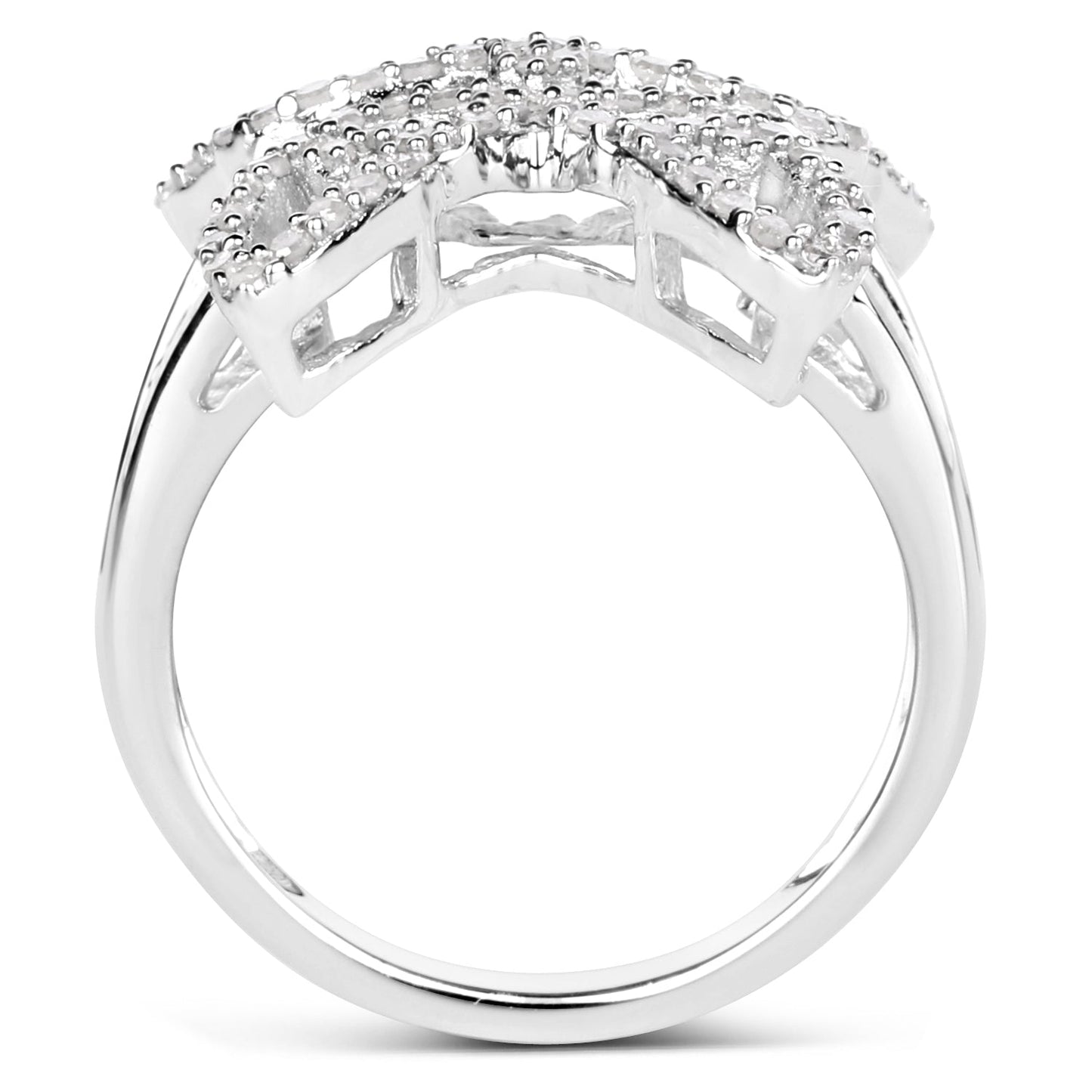 0.58 Carat Genuine White Diamond Sterling Silver Engagement Ring
