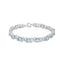 Pulsera de Tenis de Plata Esterlina .925 con Topacio Azul y Acentos de Diamante - Tamaño 7