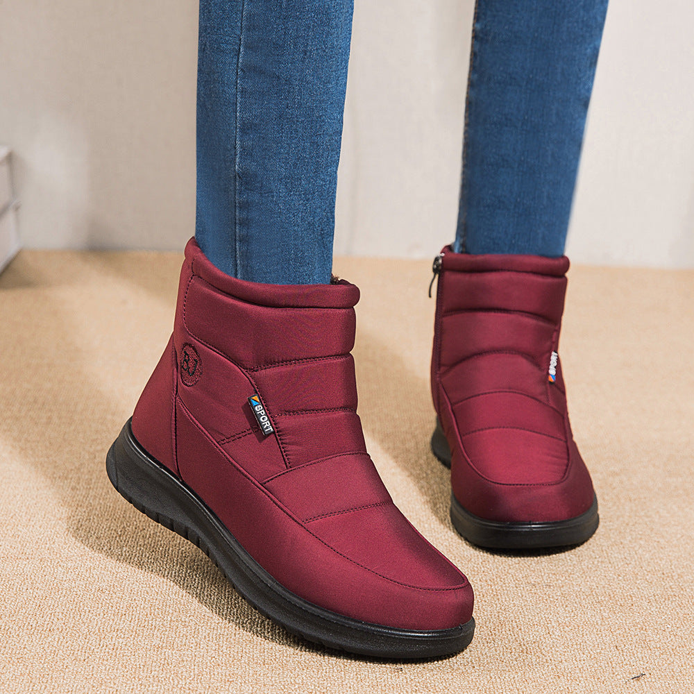 Bottes de cheville imperméables élégantes pour femmes - Talons plats