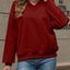V-Neck Solid Color Casual Sweatshirt