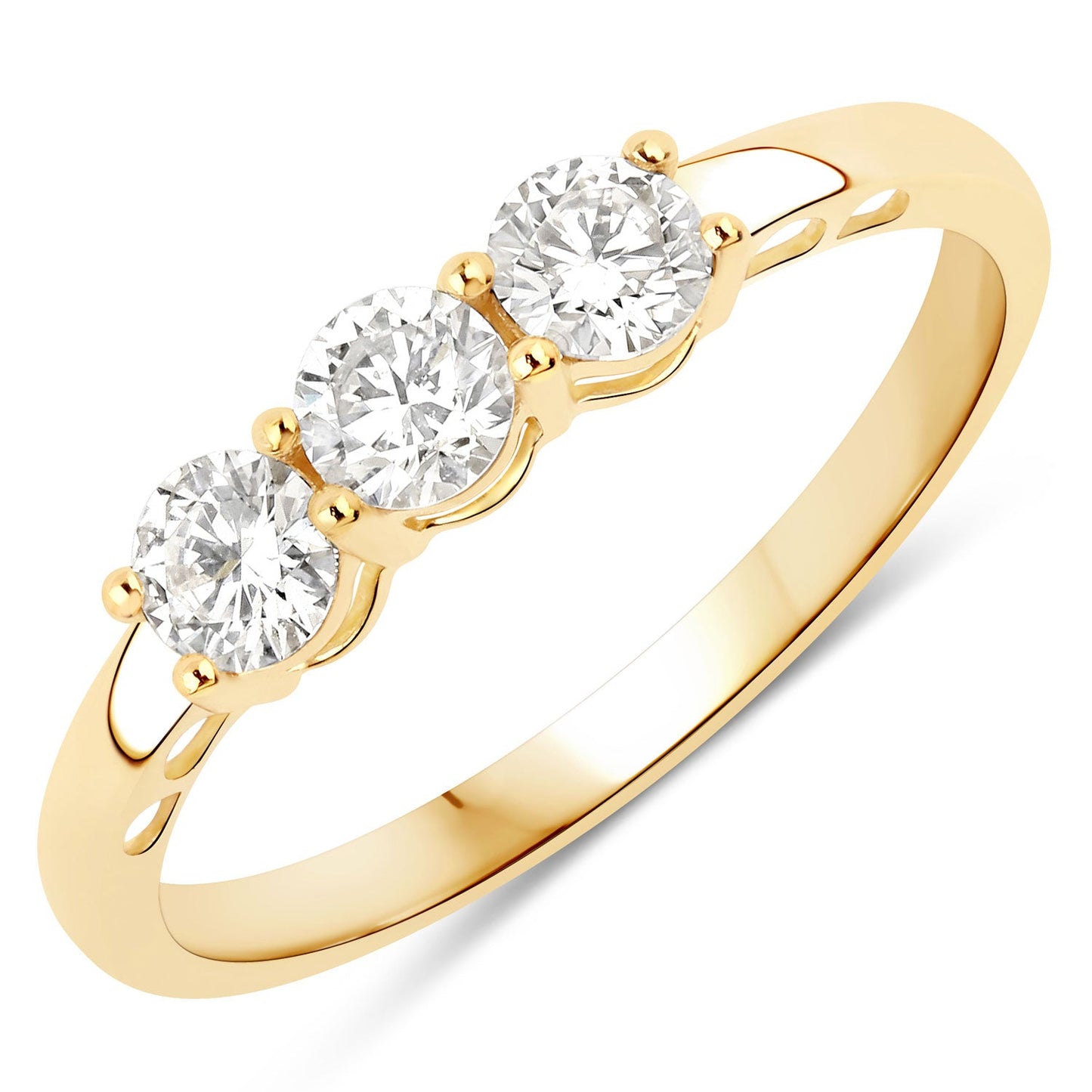 Anillo de Compromiso de Diamante Creado en Laboratorio de 0.51 Quilates en Oro Amarillo de 14K