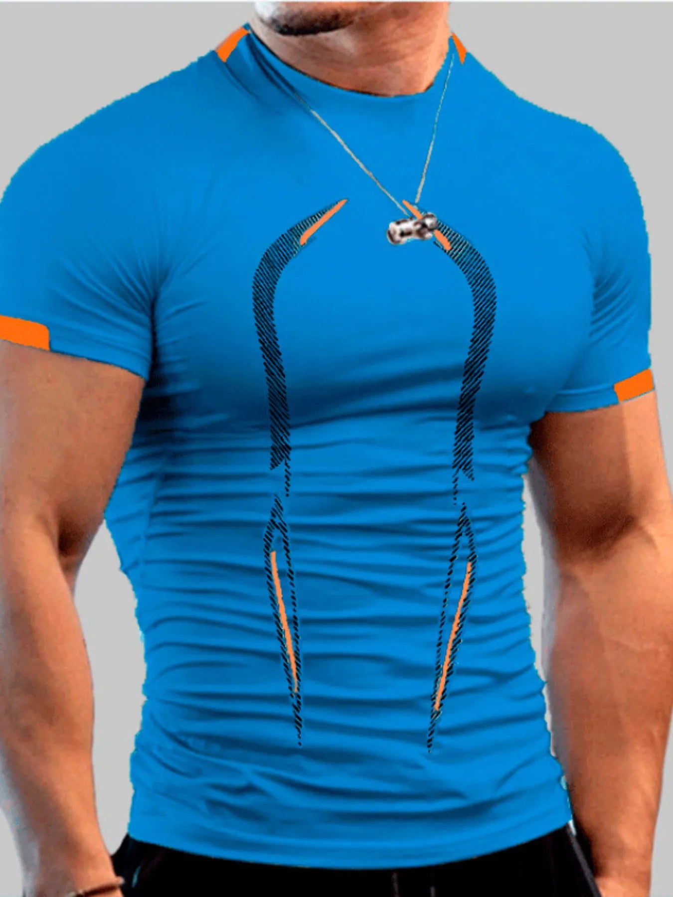 Camiseta Activa de Cuello Mock de Talla Grande para Hombre