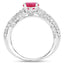 1.49 Carat Genuine Ruby and White Diamond 14K White Gold Engagement Ring