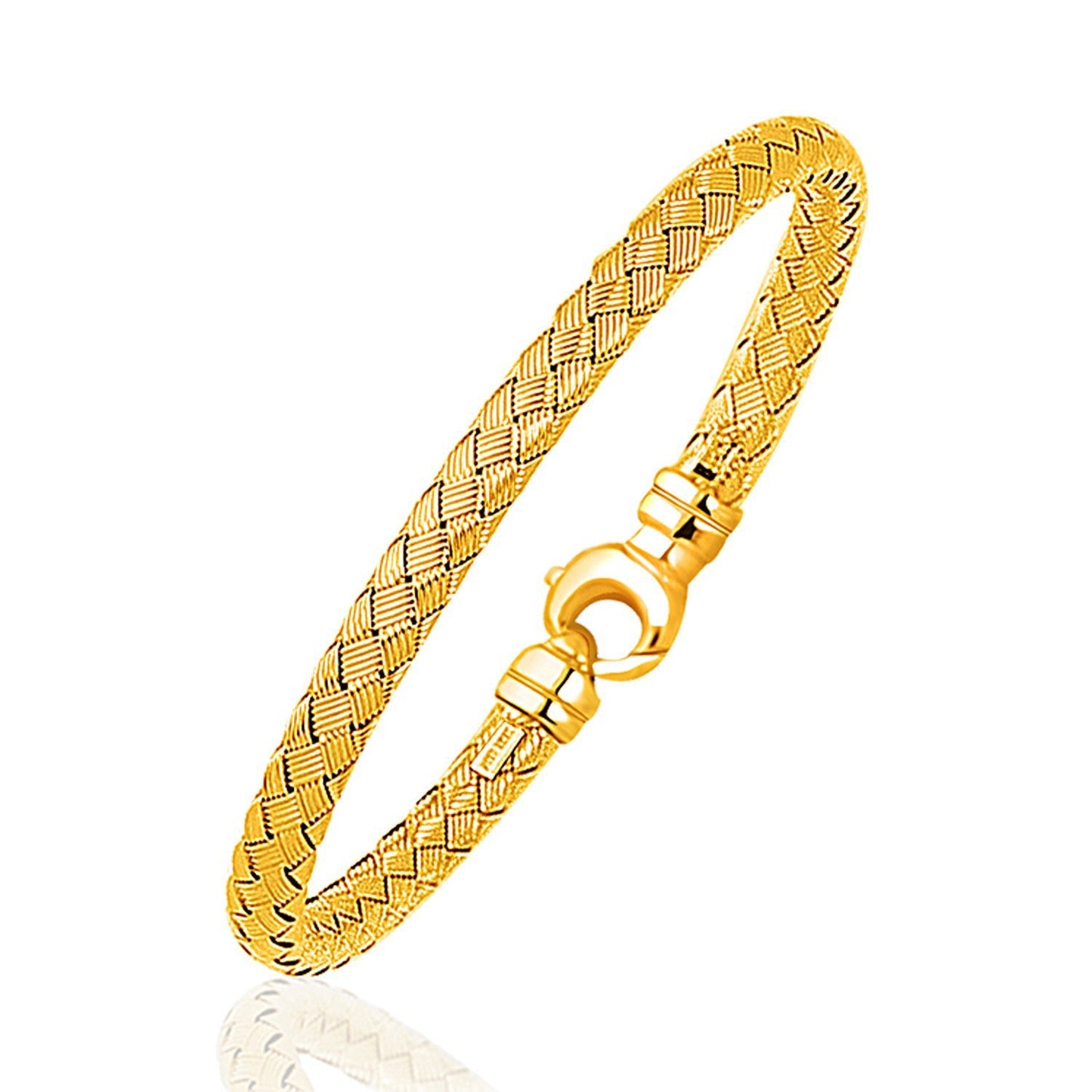 Fancy Weave Bangle in 14k Yellow Gold