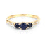 Bague de fiançailles en saphir bleu et diamant de 0,56 carat en or jaune 14K