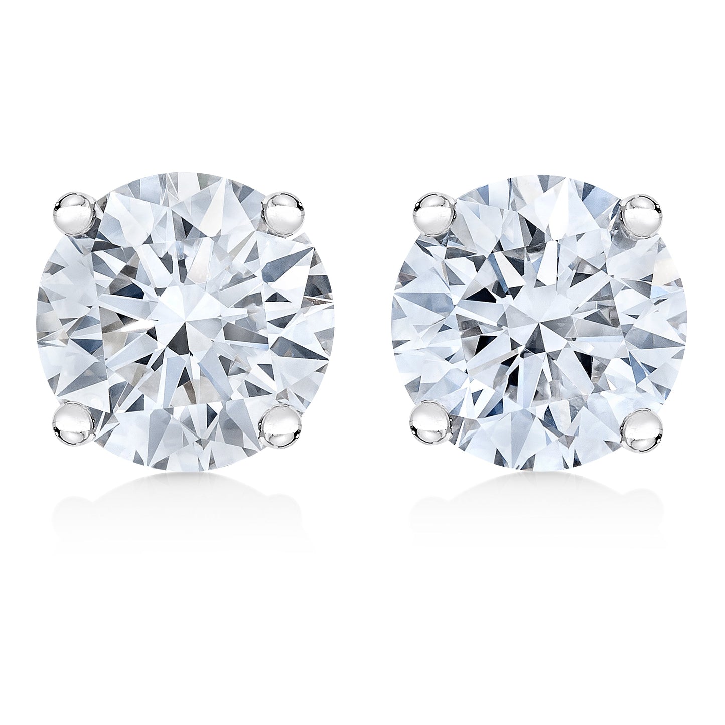 Pendientes de diamantes de 1.0 Cttw en oro blanco de 14K certificados por AGS