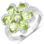 Ensemble de bijoux en péridot et topaze blanche de 8,04 carats en argent sterling