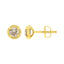 Boucles d'oreilles clous en argent sterling plaqué or jaune 14K avec diamant solitaire
