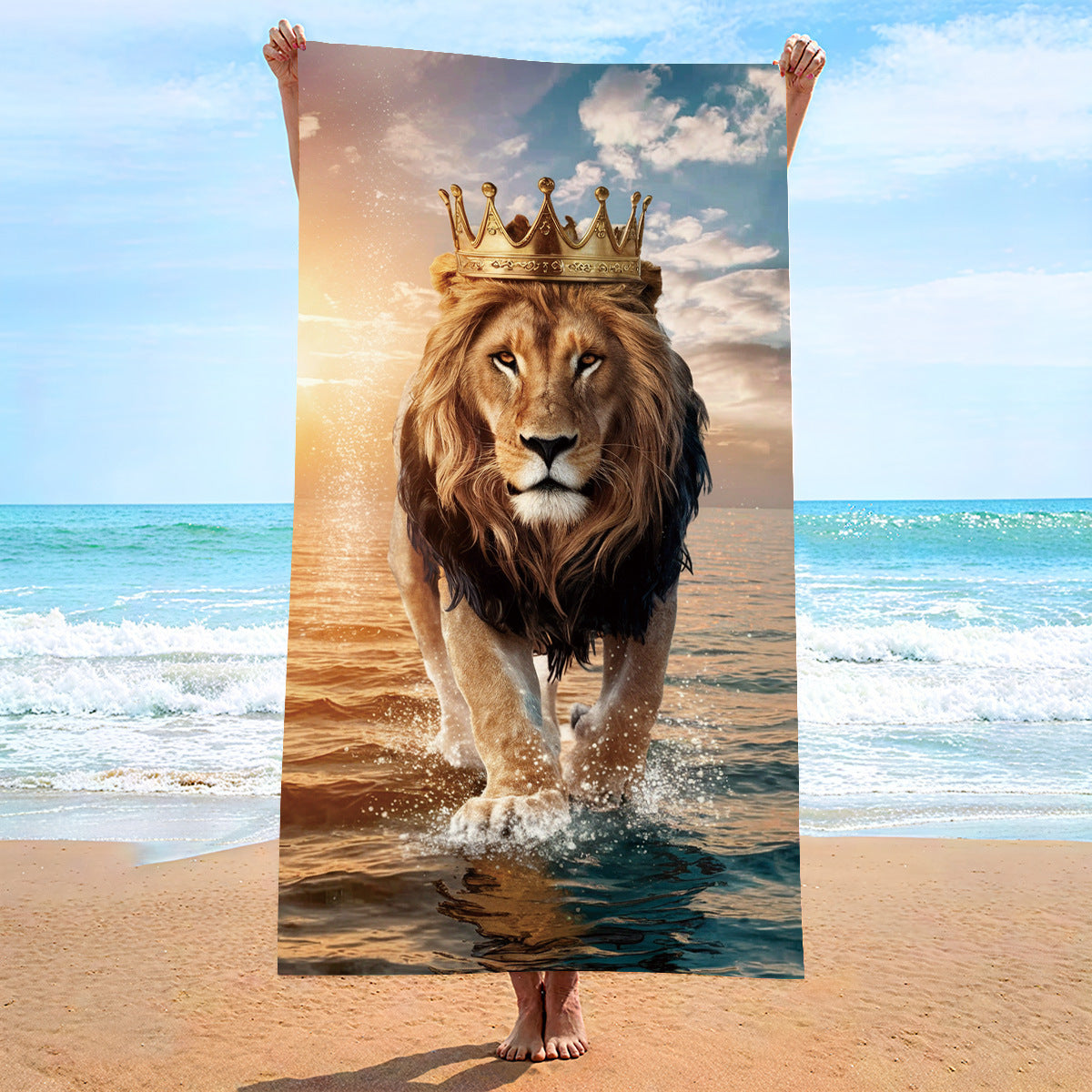 Double-Sided Velvet Beach Towel - Quick-Drying & Soft