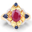 14K Yellow Gold Plated Multi Stone Engagement Ring
