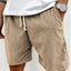 Men's Corduroy Jogger Shorts with Drawstring and Pockets