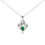 Collier Pendentif Cœur en Émeraude et Diamant en Argent Sterling .925 - 18 Pouces