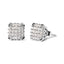 10K White Gold Princess Diamond Composite Stud Earrings