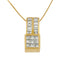 14K Yellow Gold Geometric Diamond Pendant Necklace