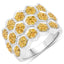 0.75 Carat Genuine Yellow Diamond Sterling Silver Engagement Ring