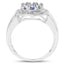 1.19 Carat Genuine Tanzanite .925 Sterling Silver Engagement Ring