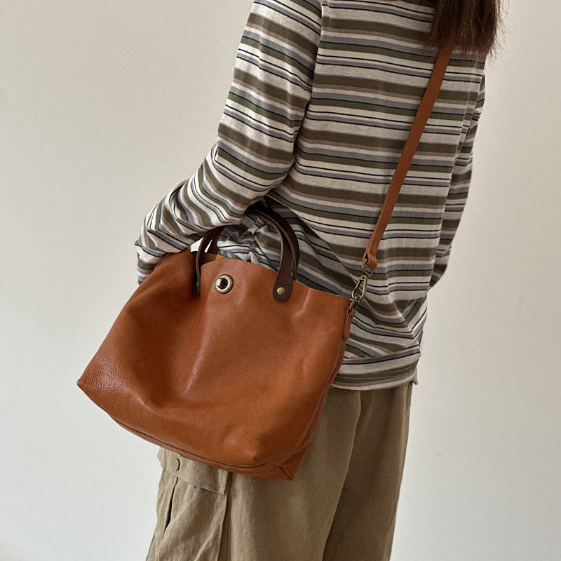 Sac à main shopper en cuir véritable pour femmes