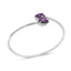 .925 Sterling Silver Amethyst & Diamond Accent Bangle Bracelet