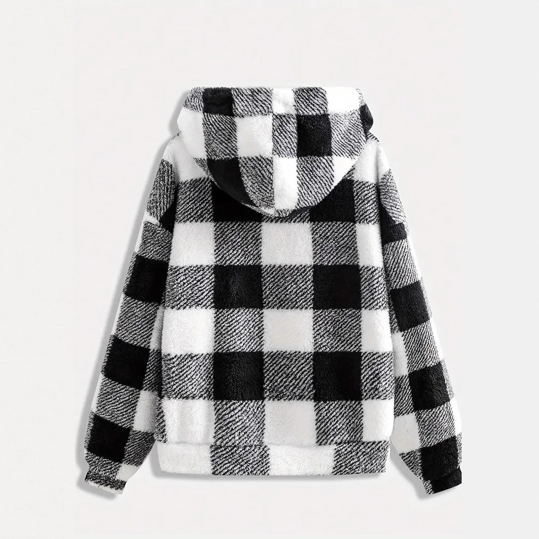 Sudadera de felpa con cremallera casual y elegante de manga larga