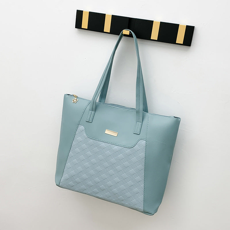 Bolso Tote de Gran Capacidad con Relieve de Diamante